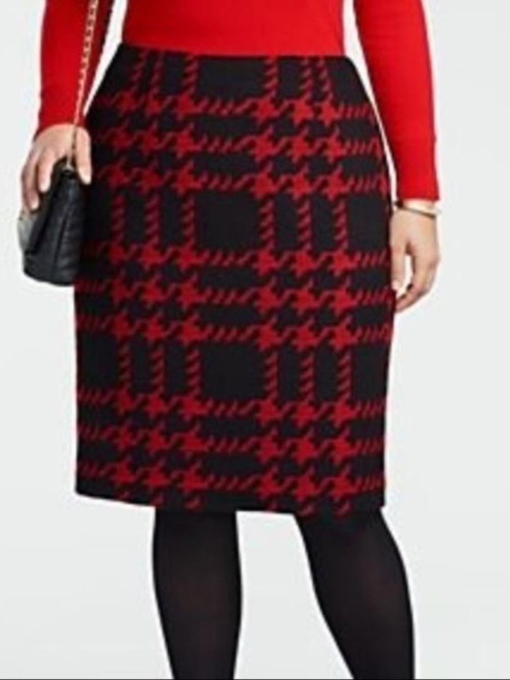 Wool Blend Houndstooth Pencil Skirt by Talbots NWT Size 8 - Classy Office Siren